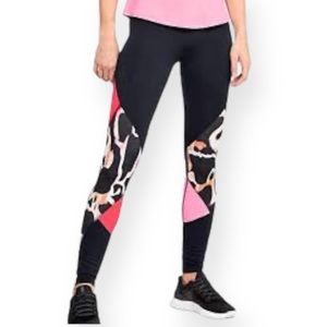 Under Armour Women’s Rush Print Color Block Leggings, SZ XL